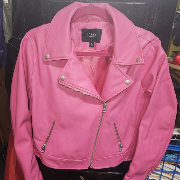 Torrid Faux Leather Pink Jacket - Picture 9 of 13